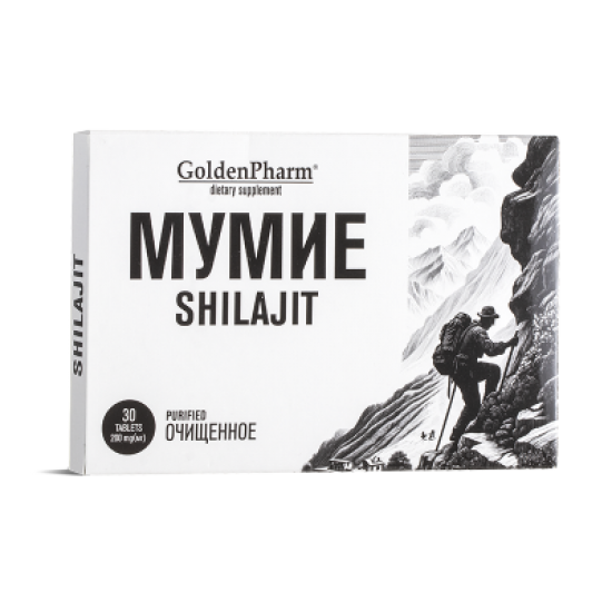 Мумио (шилажит) 200 mg x 30 таблетки | Мумие Shilajit, ЧП Голден Фарм