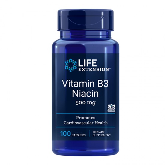 Витамин В3 (ниацин) 500 mg 100 капсули Life Extension