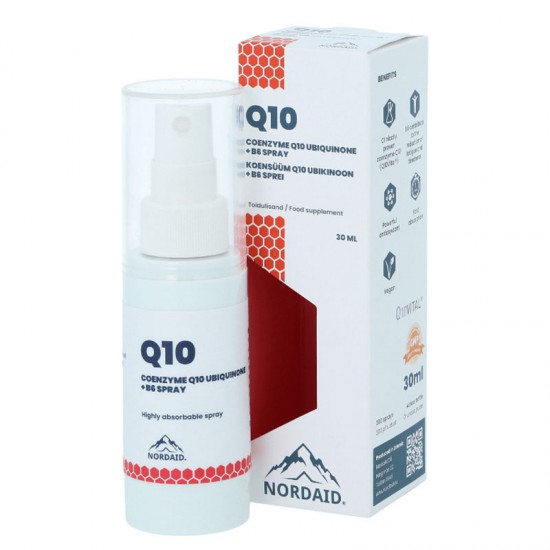 Коензим Q10 (убиквинон) + витамин В6 х 30 мл, спрей Нордейд | Coenzyme Q10 Ubiquinone + B6 x 30 m, spray Nordaid