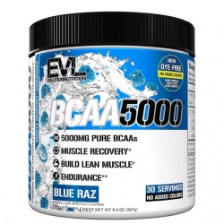 Аминокиселини BCAA 5000 mg x 267 g прах, с вкус на синя малина | BCAA5000® Blue Raz, Evlution Nutrition