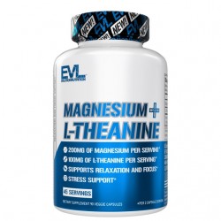 Магнезий (цитрат) 100 mg + L-теанин 50 mg x 90 капсули | Magnesium + L-Theanine, Evlution Nutrition