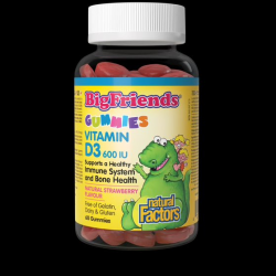 ВИТАМИН Д3 За деца 600 IU желирани таблетки 60бр НАТУРАЛ ФАКТОРС | VITAMIN D3 Big friends (For kids) 600 IU gummies 60s NATURAL FACTORS