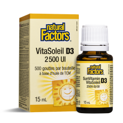 Витамин D3 2500 IU x 15 ml капки НАТУРАЛ ФАКТОРС | Vitamin D3 2500 IU x 15 drops NATURAL FACTORS