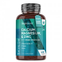 Калций, магнезий, цинк + витамин D3 x 400 таблетки | Calcium, magnesium, zinc, D3, WeightWorld