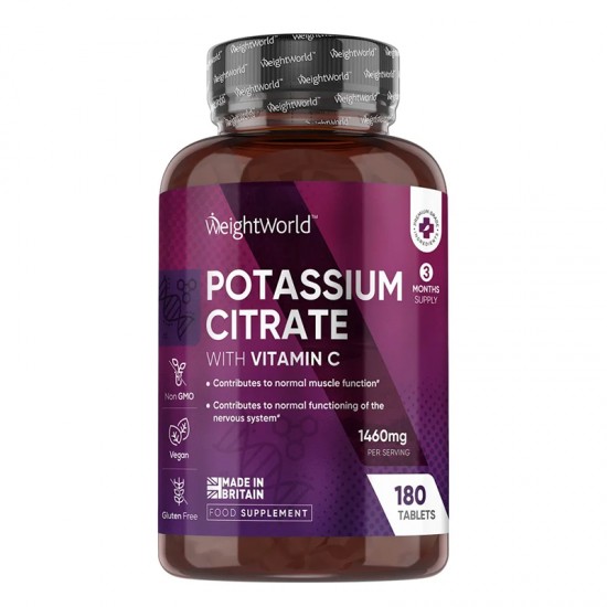 Калий (цитрат) + витамин С x 180 таблетки | Potassium Citrate with Vitamin C, WeightWorld