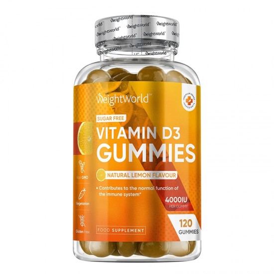 Витамин D3 Гъми 1000 IU x 120 желирани таблетки, с вкус на портокал | Vitamin D3 Gummies, WeightWorld
