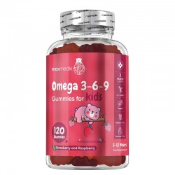 Омега 3-6-9 за Деца Гъми х 120 желирани таблетки, с вкус на ягода и малина Уейт Уърлд | Omega 3-6-9 Gummies for Kids x 120 tabs Weight World 