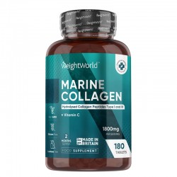 Хидролизиран морски колаген + Витамин С х 180 таблетки Уейт Уърлд | Marine Collagen Type I and III + Vitamin C x 180 tabs Weight World 
