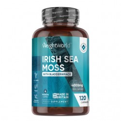 Ирландски морски мъх +  фукус (кафяви водорасли) x 120 капсули | Irish Sea Moss with Bladderwrack, WeightWorld