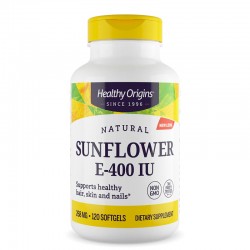 Витамин Е (от слънчоглед ) 400 IU x 120 софтгел капсули | Sunflower E, Healthy Origins