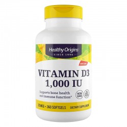 Витамин D3 1000 IU/ 25 µg x 360 софтгел капсули | Vitamin D3, Healthy Origins