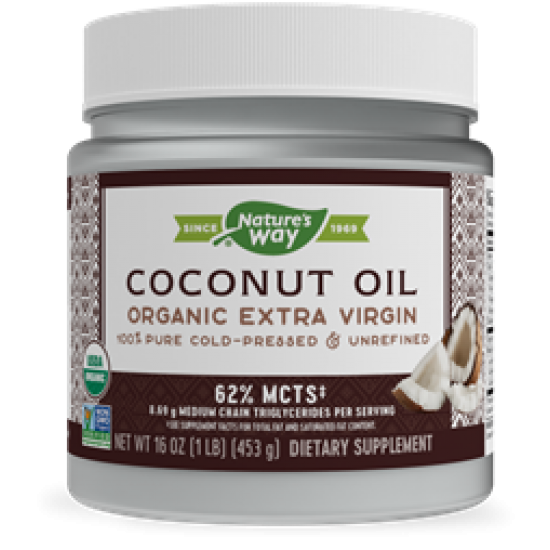 КОКОСОВО МАСЛО ОРГАНИК x 474 мл. НЕЙЧЪР'С УЕЙ | Coconut Oil Organic Extra Virgin x 474 ml NATURE'S WAY