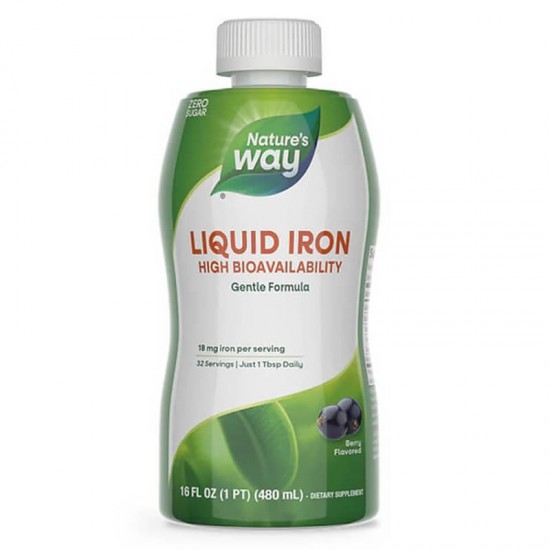 НЕЙЧЪР'С УЕЙ Течно хелатирано желязо (сироп) 480мл | LIQUID IRON 480ml NATURE'S WAY