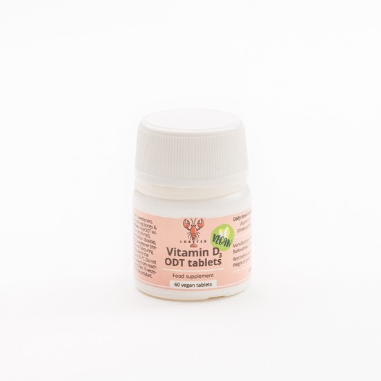 ВИТАМИН Д3 1000IU растителни таблетки x 60бр  ЛОБСТЕР | VITAMIN D3 ODT 1000IU vegan tabs x 60s  LOBSTER