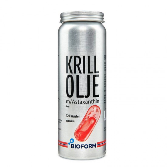 Крил (масло) + астаксантин х 120 капсули | Krill Olje m/ Astaxanthin, Bioform