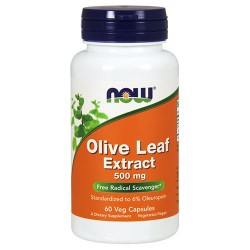 ЛИСТА ОТ МАСЛИНА ЕКСТРАКТ 500мг капсули 60бр  НАУ ФУУДС | OLIVE LEAF Extract 500mg caps 60s NOW FOODS