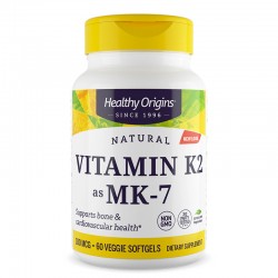 Витамин K2 (менахинон MK-7) 100 µg x 60 софтгел капсули | Vitamin K2, Healthy Origins