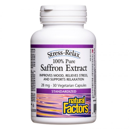 Шафран 28мг (стандартизиран екстракт) капсули x 30 бр НАТУРАЛ ФАКТОРС | 100% Pure Saffron Extract caps x 30 s NATURAL FACTORS