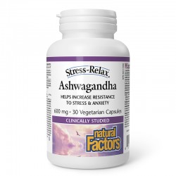 АШВАГАНДА 600мг капсули 30бр НАТУРАЛ ФАКТОРС | ASHWAGANDHA 600mg veggie caps 30s NATURAL FACTORS 