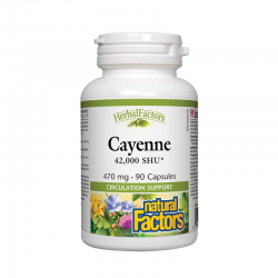 ЛЮТ ЧЕРВЕН ПИПЕР 470мг 90 капсули НАТУРАЛ ФАКТОРС | CAYENNE 470mg 90 caps NATURAL FACTORS