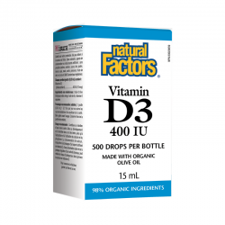 ВИТАМИН Д3 ЗА ДЕЦА 400 IU разтвор 15мл НАТУРАЛ ФАКТОРС | VITAMIN D3 FOR KIDS 400 IU sol. 15ml NATURAL FACTORS