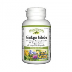 ГИНКО БИЛОБА 60мг капс. 120бр. НАТУРАЛ ФАКТОРС | GINKGO BILOBA 60mg caps 120s NATURAL FACTORS