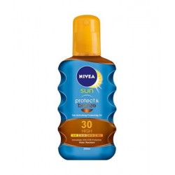 НИВЕА СЪН ПРОТЕКТ & БРОНЗ Слънцезащитно олио за активиране на тена SPF30 200мл | NIVEA SUN PROTECT & BRONZE Tan activating protecting oil SPF30 200ml