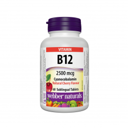 ВИТАМИН Б12 2500мкг сублингвални таблетки 60бр УЕБЪР НАТУРАЛС | VITAMIN B12 2500mcg sublingual tabs 60s WEBBER NATURALS