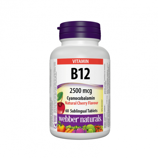 ВИТАМИН Б12 2500мкг сублингвални таблетки 60бр УЕБЪР НАТУРАЛС | VITAMIN B12 2500mcg sublingual tabs 60s WEBBER NATURALS