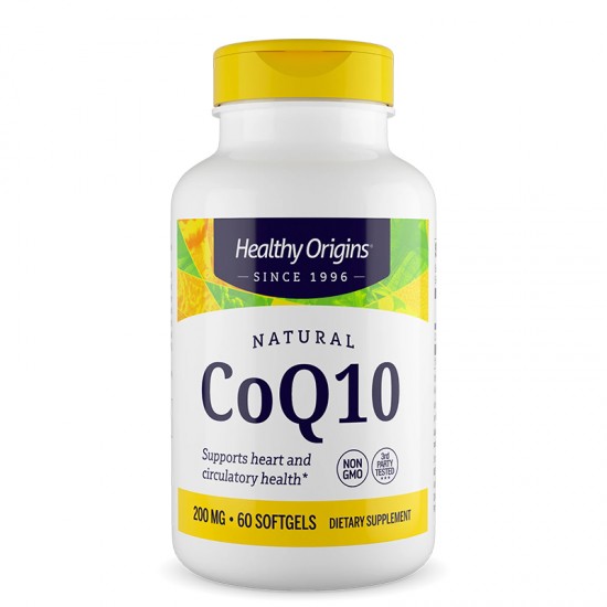 Коензим Q10 200 mg x 60 софтгел капсули | CoQ10, Healthy Origins