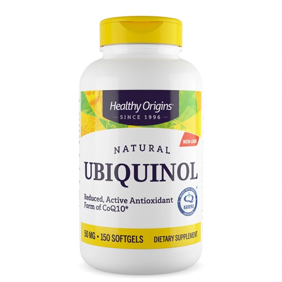 Убиквинол 50 mg x 150 софтгел капсули | Natural Ubiquinol, Healthy Origins