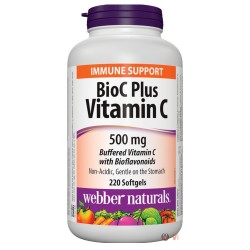 БИО Ц Витамин Ц 500мг + Биофлавоноиди х 220 капсули УЕБЪР НАТУРАЛС | BIO C VITAMIN C 500mg softgels 220s WEBBER NATURALS