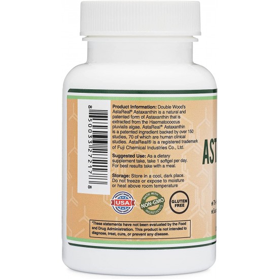 Астаксантин 12 мг x 60 софтгел капсули Дабъл Ууд | Astaxanthin Astareal 12 mg x 60 softgels caps Double Wood