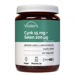 Цинк (пиколинат)  + селен (L-селенометионин) x 120 капсули | Cynk + Selen organiczny, Vitaler's