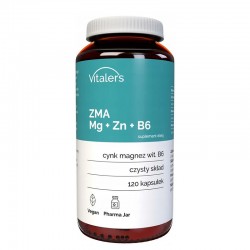 Магнезий + цинк и витамин B6 x 120 капсули | ZMA (Mg+Zn+B6), Vitaler's