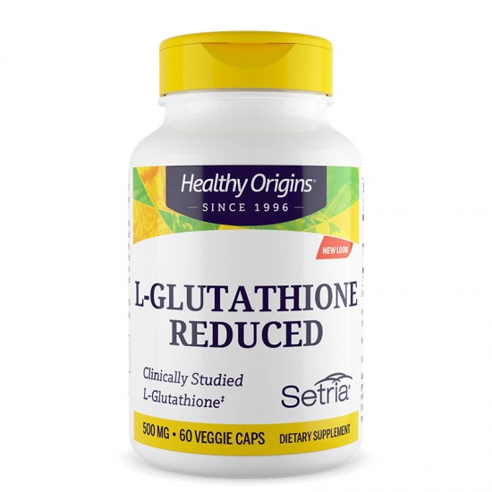 L-Глутатион  (редуциран) 500 mg x 60 капсули | L-Glutathione Reduced, Healthy Origins