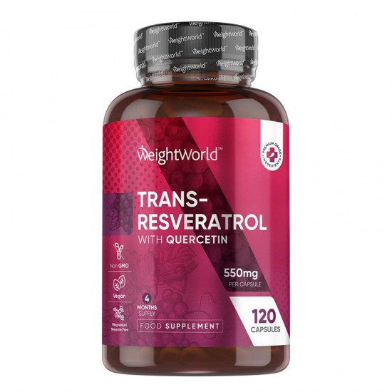 Транс-ресвератрол + кверцетин x 120 капсули | Trans-Resveratrol with Quercetin, WeightWorld