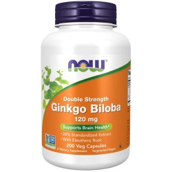 ГИНКО БИЛОБА 120мг капсули 200 бр. НАУ ФУУДС | GINKGO BILOBA 120mg caps 200s NOW FOODS