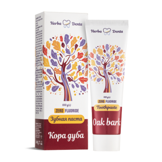 Паста за зъби с кора от дъб и пребиотик x 100 g | Зубная паст Kора дуба Herba Denta, ЧП Голден Фарм