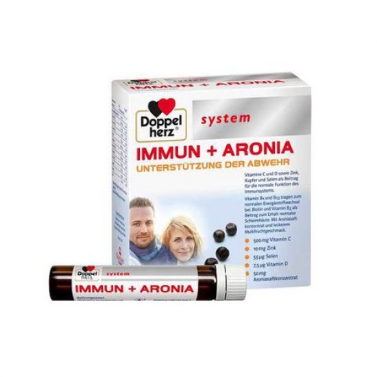 ДОПЕЛХЕРЦ СИСТЕМ Имун + Арония флакони х 10бр. | DOPPELHERZ SYSTEM Immun + Aronia flacons x 10s