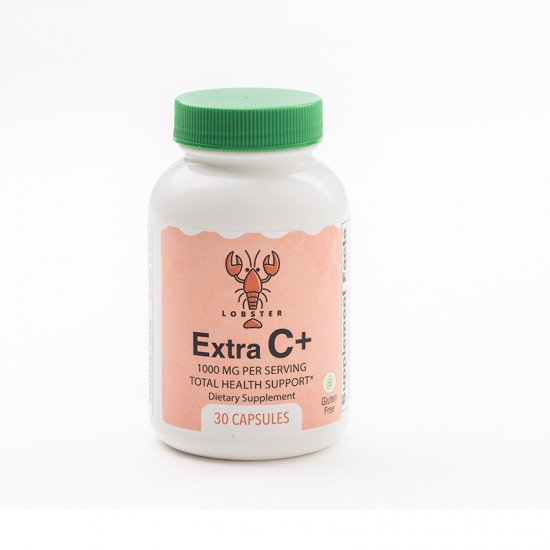 ЕКСТРА Ц+ Натурален Витамин C 500мг капсули 30бр ЛОБСТЕР | EXTRA C+ 1000mg caps x 30s LOBSTER