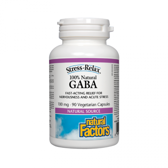 ГАБА 100мг капсули 90бр НАТУРАЛ ФАКТОРС | GABA 100mg 90 veggie caps NATURAL FACTORS 