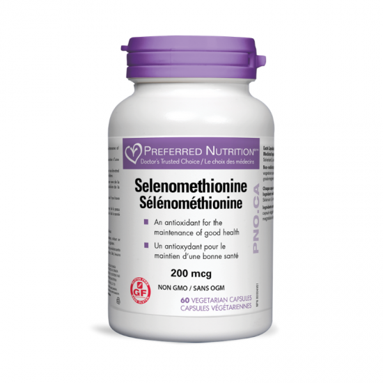 СЕЛЕН (СЕЛЕНОМЕТИОНИН) 200мкг х 60 капсули ПРИФЪРД НУТРИШЪН | SELENOMETHIONINE 200mcg 60 veg. caps. PREFERRED NUTRITION