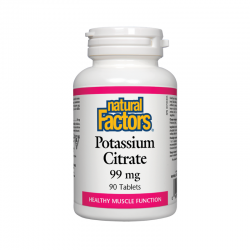 КАЛИЙ (ЦИТРАТ) 99мг 90 таблетки НАТУРАЛ ФАКТОРС | POTASSIUM (CITRATE) 99mg 90 tablets NATURAL FACTORS 