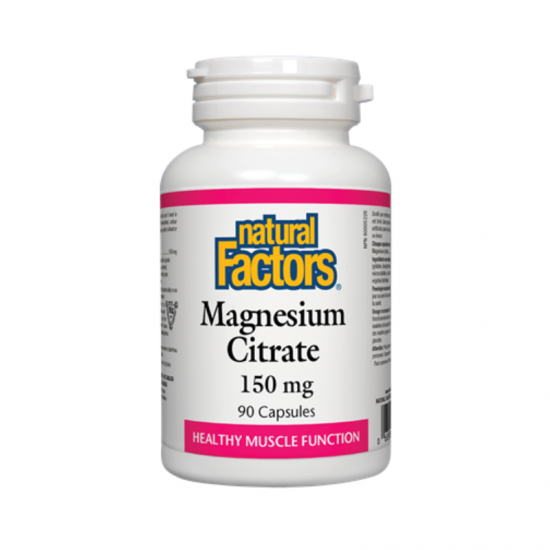 МАГНЕЗИЙ (ЦИТРАТ) 150мг 90 капсули НАТУРАЛ ФАКТОРС | MAGNESIUM (CITRATE) 150mg 90 capsules NATURAL FACTORS