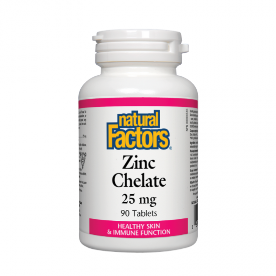 ЦИНК (ХЕЛАТ) 25мг 90 таблетки НАТУРАЛ ФАКТОРС | ZINC (CHELATE) 25mg 90 tabs NATURAL FACTORS