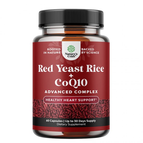 Червен ориз (дрожди)  + коензим Q10 x 60 капсули | Red Yeast Rice + CoQ10, Nature's craft