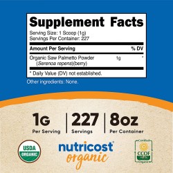 Сао Палмето Органик x 227 гр НУТРИКОСТ | Organic Saw Palmetto x 227 g NUTRICOST
