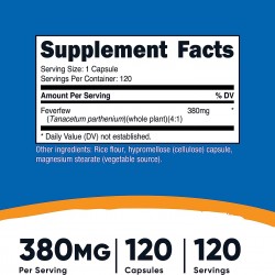 Моминска вратига 380мг x 120 капсули НУТРИКОСТ | Feverfew x 120 caps NUTRICOST