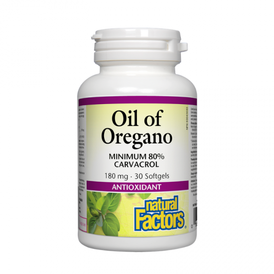 РИГАН МАСЛО ОРГАНИК 180мг 30 софтгел капсули НАТУРАЛ ФАКТОРС | ORGANIC OIL OF OREGANO 180mg 30s softgels NATURAL FACTORS
